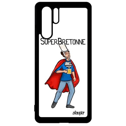фото Ударопрочный чехол на телефон // huawei p30 pro // "супербретонка" шутка франция, utaupia, белый