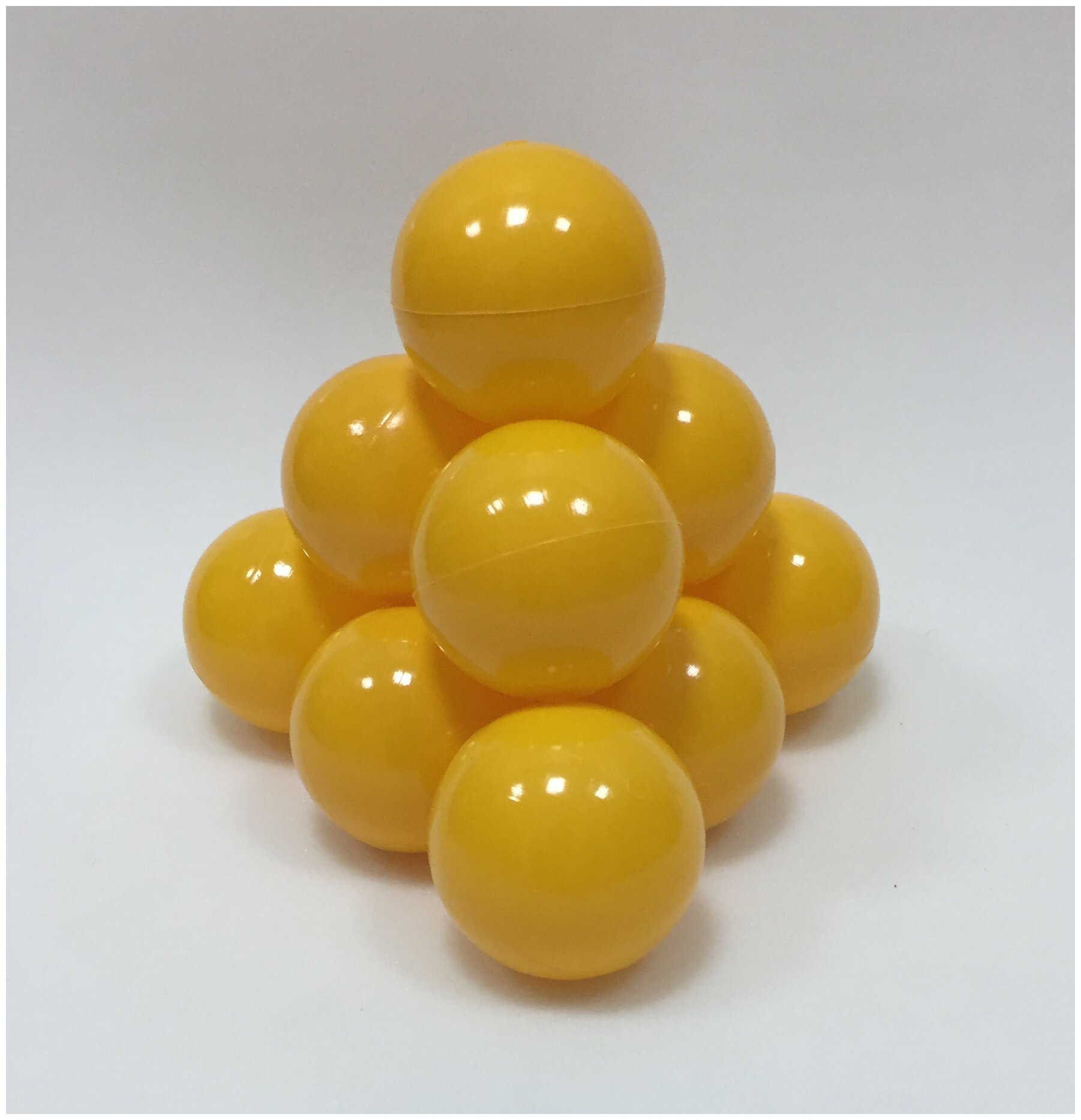 Шарики для сухого бассейна 100 шт, диаметр 7 см, цвет желтый, sbh108-100 - фотография № 1