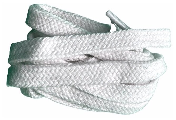 Шнурки плоские широкие 120 см, белые.