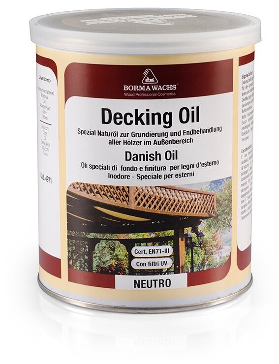 Датское масло Borma Decking Oil (1 л 30% блеска )