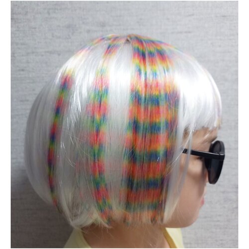 Купить Парик карнавальный/парик с челкой/парик каре, Китай, белый, искусственные волосы