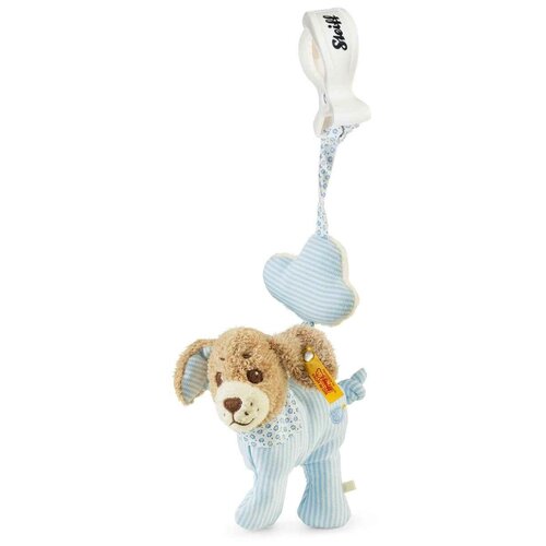 фото Мягкая игрушка steiff good night dog pendant blue (штайф собачка подвесная погремушка спокойной ночи голубая 12 см)