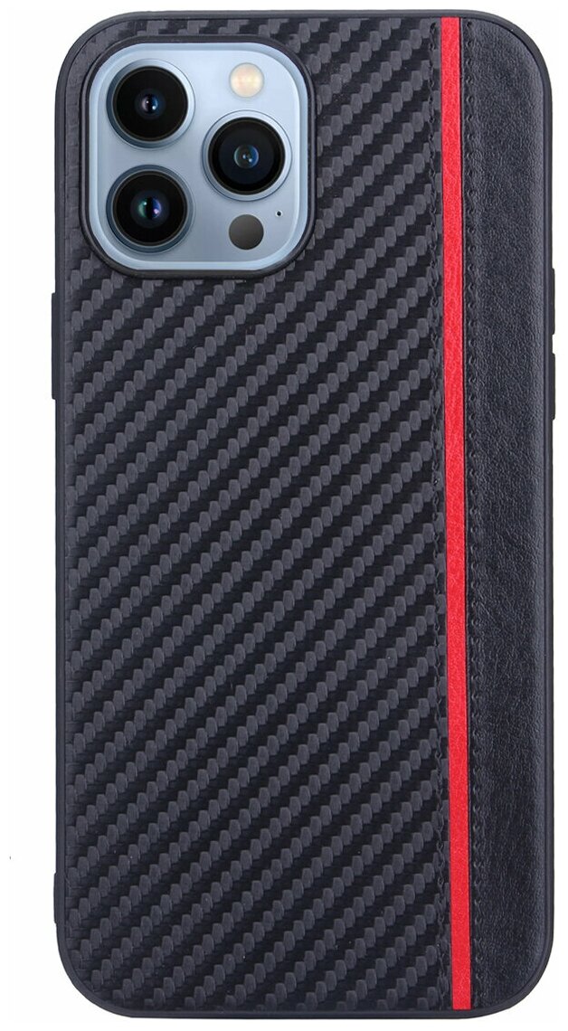 Чехол накладка для Apple iPhone 13 Pro Max, G-Case Carbon, черная