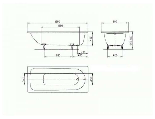 Saniform Plus 112830000001 Ванна прямоугольная 180х80 см (сталь, белый, покрытие антискользящее) Kaldewei - фото №16