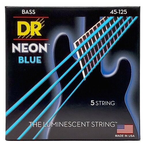фото Dr strings nbb5-45 hi-def neon струны для 5-струнной бас-гитары