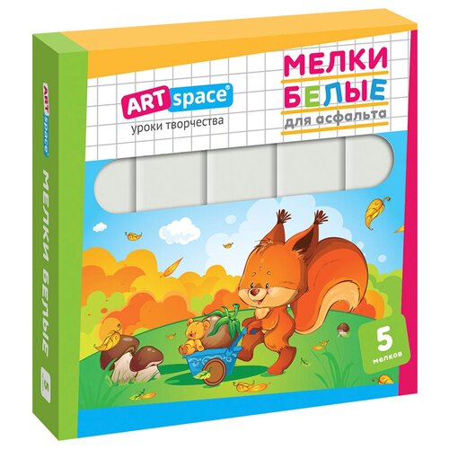 Мелки белые для асфальта ArtSpace, 5шт., 40 шт.