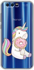 Полупрозрачный дизайнерский силиконовый чехол для Huawei Honor 9 Прозрачные лошади и единороги