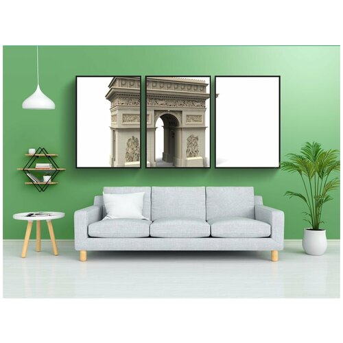 фото Набор модулных постеров для интерьера "париж, триумфальная арка, архитектура" 60x90 см. в тубусе, без рамки lotsprints