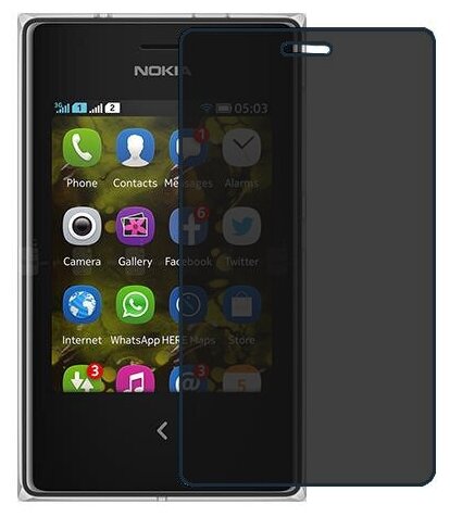 Nokia Asha 503 защитный экран пленка гидрогель конфиденциальность (силикон) Одна штука