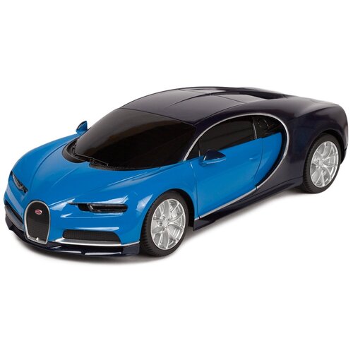 Гоночная машина Rastar Bugatti Chiron 76100, 1:24, 9 см, синий/черный гоночная машина rastar bugatti chiron 76100 1 24 18 9 см синий черный