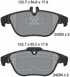 Дисковые тормозные колодки задние Textar 2425301 для Mercedes-Benz C-class, Mercedes-Benz E-class (4 шт.)