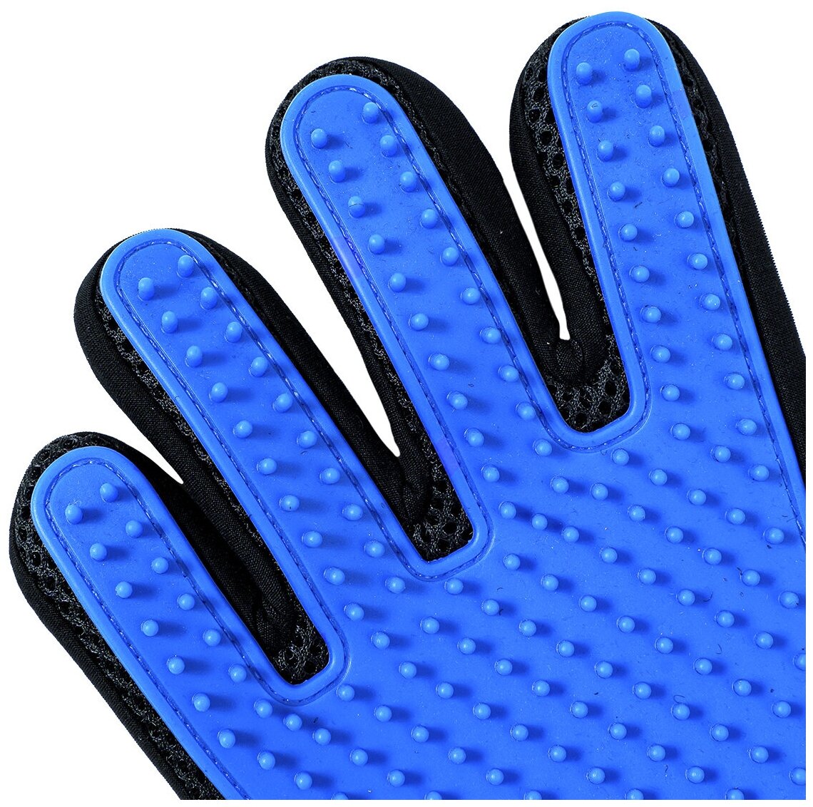 Перчатка/щетка массажная для вычесывания шерсти животных ZooOne, синяя 23х17см, (синяя), 22019 - фотография № 6