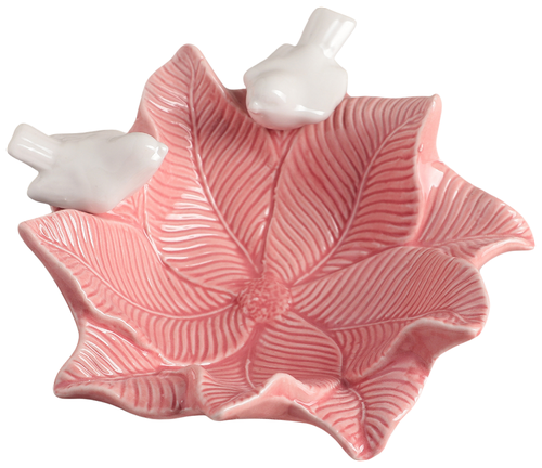 Сима-ленд Блюдо Голубки на цветке, 4320857, 18х16 см, розовый