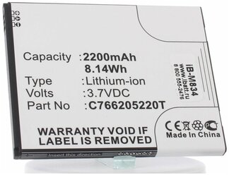 Аккумулятор iBatt iB-B1-M834 2200mAh для BLU,teXet C766205220T