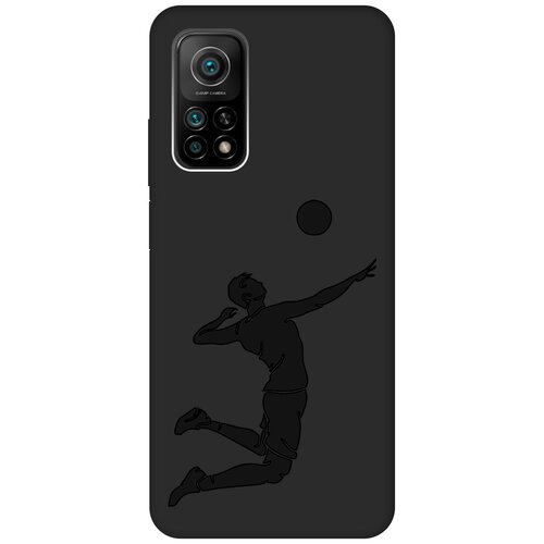Матовый чехол Volleyball для Xiaomi Mi 10T / 10T Pro / Сяоми Ми 10Т / Ми 10Т Про с эффектом блика черный чехол книжка на xiaomi mi 10t 10t pro сяоми ми 10т ми 10т про с 3d принтом disgruntled cat красный