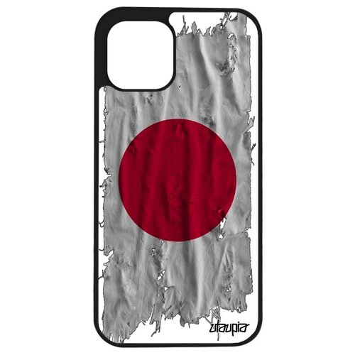 фото Чехол на мобильный // apple iphone 12 mini // "флаг японии на ткани" страна патриот, utaupia, белый