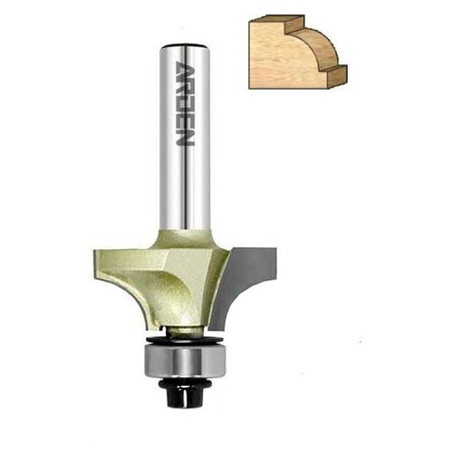 Фреза кромочная калевочная (нижн. подш. 9,5мм) R=6,35 D=25,4x12,7 S=8 ARDEN 302833