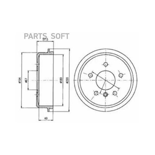 DELPHI BF395 Тормозной барабан