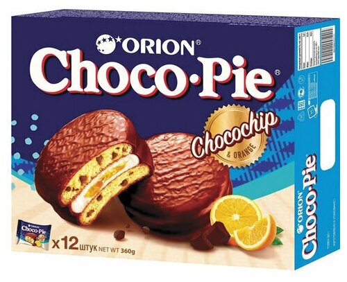 Печенье Orion Choco Pie Chocochip, 3 шт по 360 г - фотография № 1