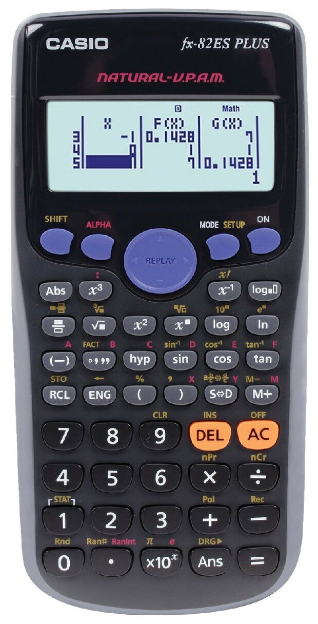 Калькулятор инженерный CASIO FX-82ESPLUSBKSBEHD (162х80 мм), 252 функции, батарея, сертифицирован для ЕГЭ