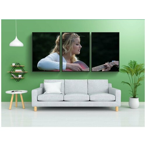 фото Набор модулных постеров для интерьера "гитара, рука, звенеть" 60x90 см. в тубусе, без рамки lotsprints