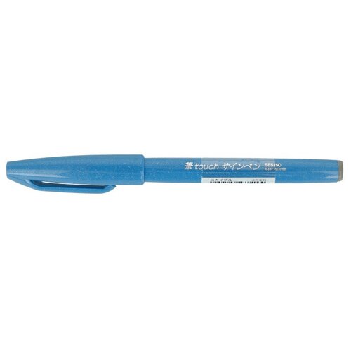 Pentel Фломастер-кисть Brush Sign Pen перо-кисть голубой SES15C-S