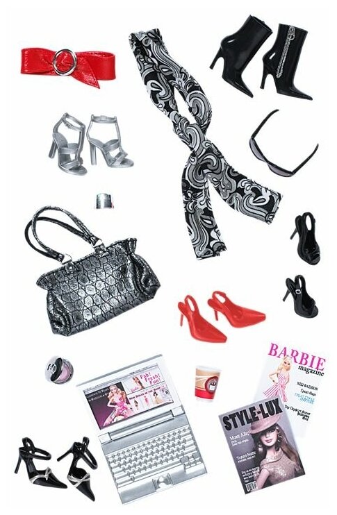 Комплект обуви и аксессуаров Barbie Basics Accessories Look No. 01 — Collection 001 (Набор №1 из Коллекции №1 для кукол Барби)