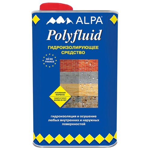 Мастика Alpa Polyfluid, 0.8кг, 1 л, цвет прозрачный мастика alpa polyfluid гидроизолирующее средство 5 2кг 5 л цвет прозрачный
