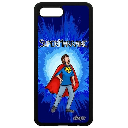 фото Противоударный чехол на мобильный // honor 10 // "суперкрестная" мама смешной, utaupia, синий