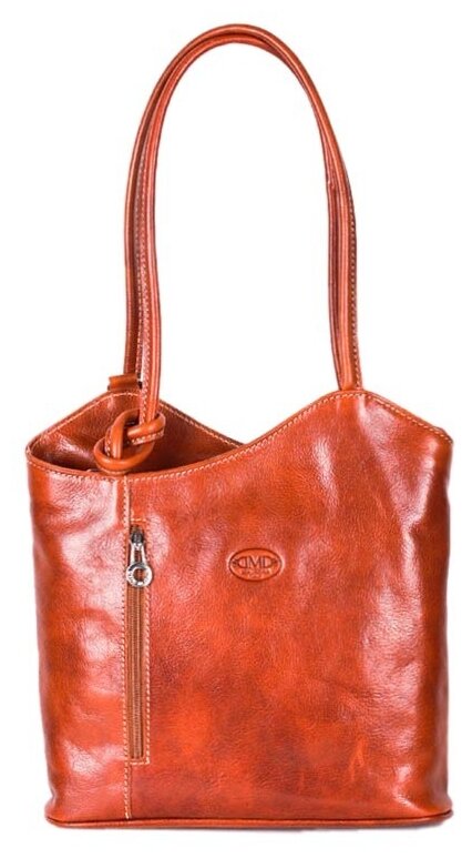 Рюкзак Mia Donna, фактура гладкая, тиснение, оранжевый, коричневый