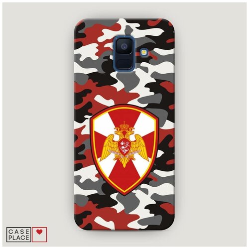фото Чехол пластиковый samsung galaxy a6 росгвардия красный камуфляж case place