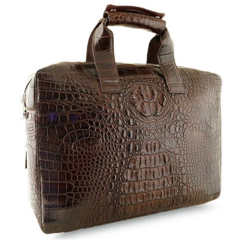фото Оригинальная деловая сумка на молнии из натуральной кожи крокодила exotic leather