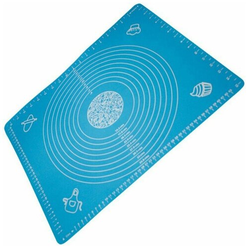 фото Силиконовый коврик для раскатывания теста, 30х40 см голубой markethot