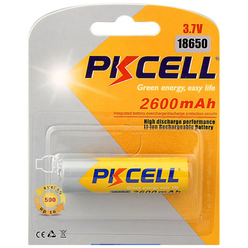 Литий-ионный аккумулятор PKCELL 1 шт в блистере, 18650 2600-1B