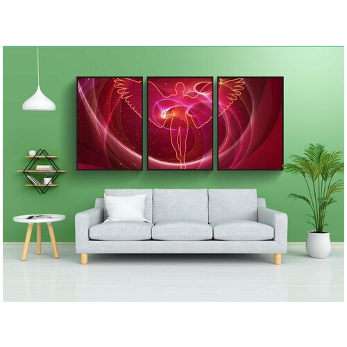 фото Набор модулных постеров для интерьера "ангел, рождество, задний план" 60x90 см. в тубусе, без рамки lotsprints