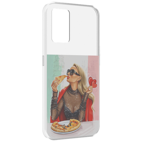 Чехол MyPads любительница-пиццы женский для Oppo K10 4G задняя-панель-накладка-бампер