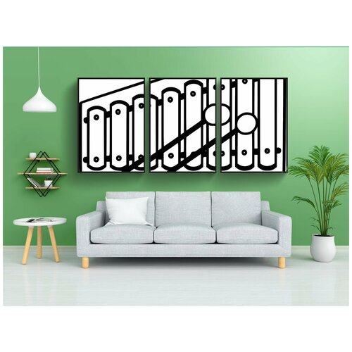 фото Набор модулных постеров для интерьера "ксилофон, музыкальный инструмент, музыка" 60x90 см. в тубусе, без рамки lotsprints