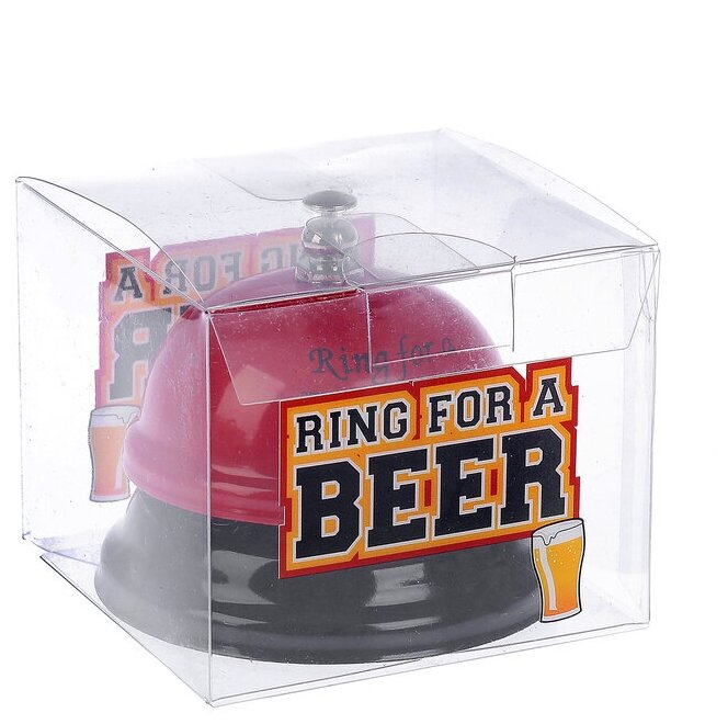 Звонок настольный "Ring for a beer", 7.5 х 7.5 х 6 см, красный - фотография № 4