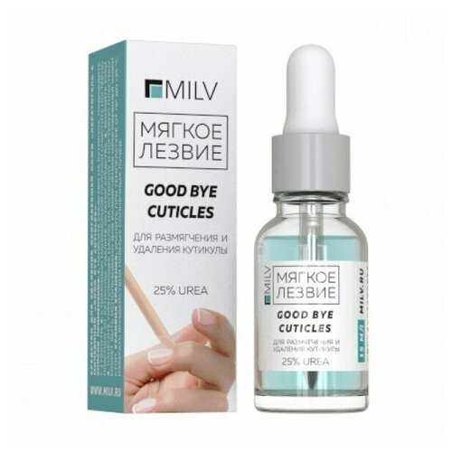 Milv, Кератогель Good Bye Cuticles, с мочевиной, 15 мл кератогель с мочевиной milv good bye cuticles персик 15 мл