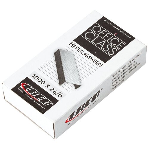 Скобы для степлера №24/6, 1000 штук, LACO (Германия), до 30 листов, НК24/6