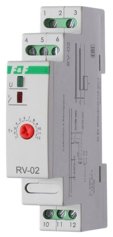 Реле времени F&F RV-02 с входом управления EA02.001.008