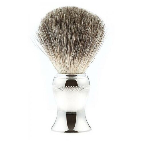 Помазок для бритья IL Ceppo, никелированная латунь, барсучий ворс, рукоять - серебристый цвет IL CEPPO MR-P-BOB-KTG
