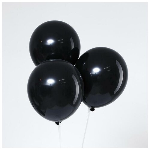 фото Шар латексный 12", пастель, набор 50 шт., цвет чёрный leti