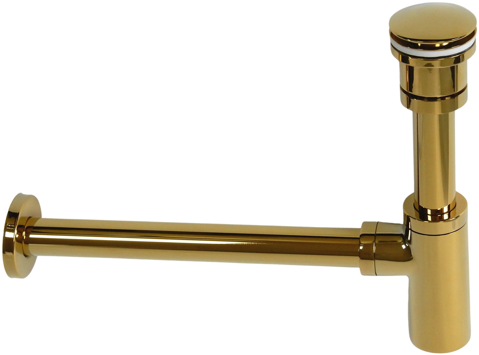 Сифон золотой для раковины с донным клапаном AICITY КН018 универсальный