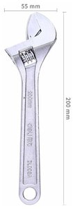 Разводной ключ Deli DL008A 8" Длина: 200 мм.