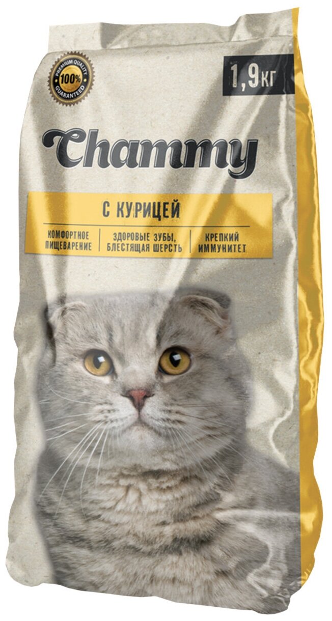 Полнорационный сухой корм Chammy для кошек с курицей, 1.9 кг - фотография № 14