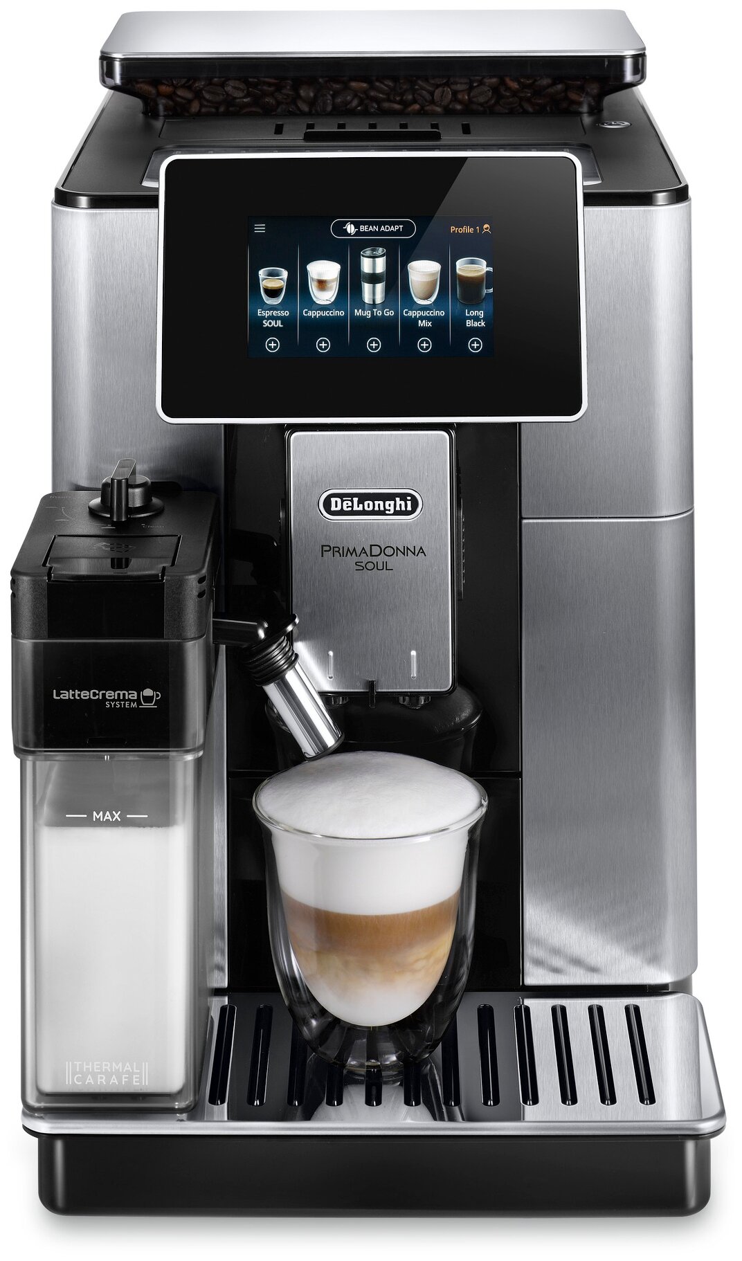 Кофемашина De'Longhi PrimaDonna Soul ECAM610.74.MB, серебристый