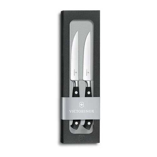 Набор Victorinox кухонный, 2 предмета, лезвие волнистое, черный (подарочная упаковка) (7.7242.2W)