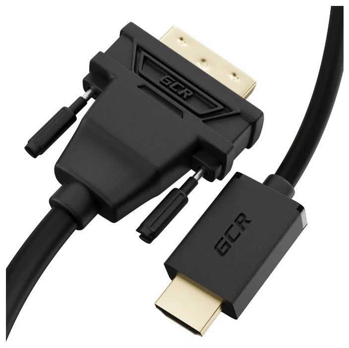 Greenconnect Кабель HDMI-DVI 0.3m черный, OD7.3mm, 28/28 AWG, позолоченные контакты, 19pin AM / 24+1M AM Dual Link, GCR-HD2DVI1-0.3m, тройной экран Greenconnect HDMI (m) - DVI-D (m) 0.5м (GCR-HD2DVI1- - фото №13