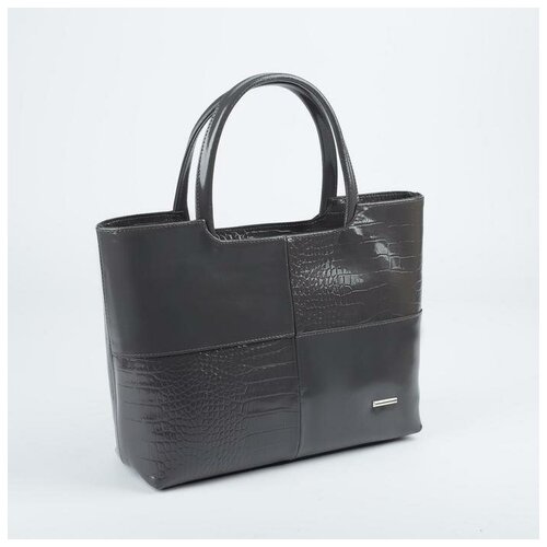 Сумка женская, отдел на молнии, наружный карман, длинный ремень, цвет тёмно-серый